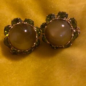 Beautiful green moon glow clip ons